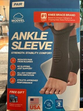 Modvel Ankle Sleeve Pair  Compression Support in Beige size XXXL